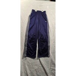 Blue Adidas track pants with white stripes Size Small